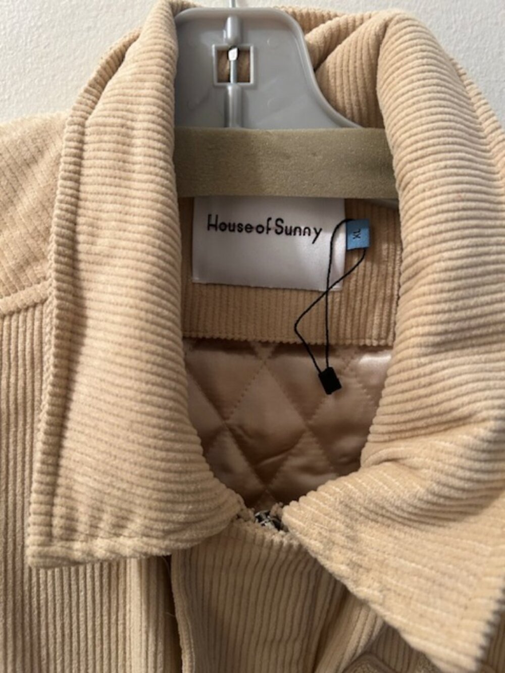Free People House of Sunny Take a Trip Stone Tan Cord Quilt Bomber Jacket NEW - Picture 4 of 16
